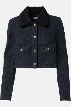 Self-Portrait Embellished cropped denim jacket