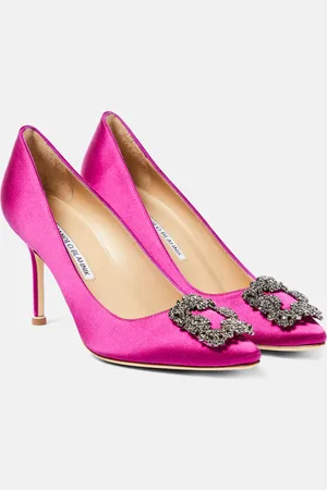 Manolo Blahnik Hangisi 90 embellished satin pumps