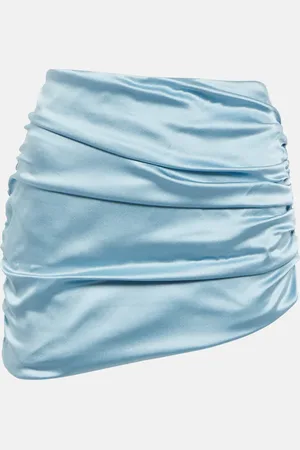 Alessandra Rich Asymmetric ruched satin miniskirt