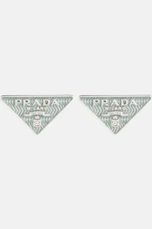 Prada Smalto embellished logo earrings