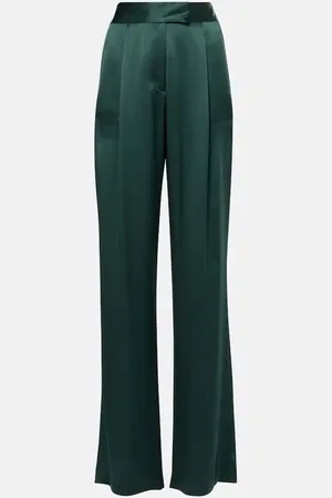 The Sei Pleated silk charmeuse wide-leg pants