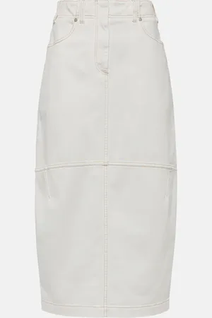 Brunello Cucinelli Denim midi skirt