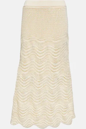 ZIMMERMANN Devi crochet cotton midi skirt