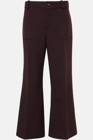 Chloé Cropped wool wide-leg pants