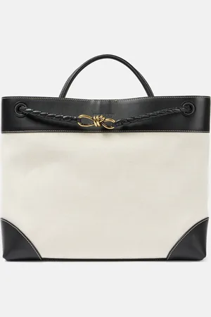 Bottega Veneta Andiamo Large leather-trimmed canvas tote bag