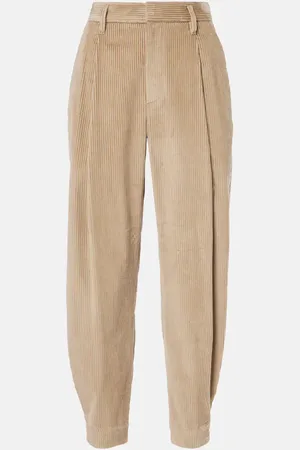 Brunello Cucinelli High-rise cotton cropped pants