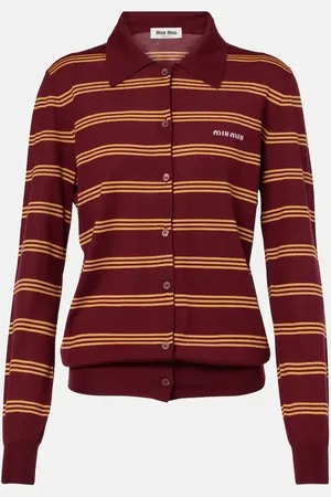 Miu Miu Striped cashmere and silk cardigan