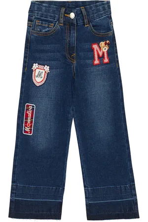 MONNALISA Embroidered wide-leg jeans