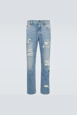 Dolce & Gabbana Distressed mid-rise straight jeans