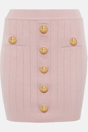 Balmain High-rise knitted miniskirt