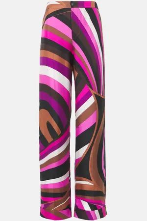Puccini Iride high-rise silk twill wide-leg pants