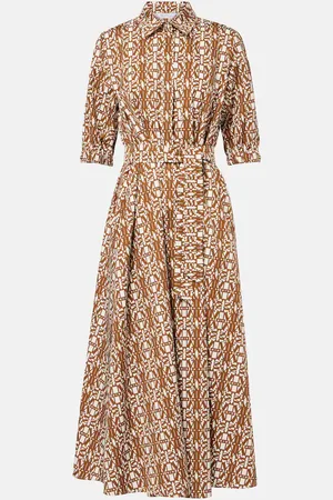 Max Mara Luxgi belted printed cotton midi dress