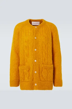 VALENTINO Cable-knit mohair-blend cardigan