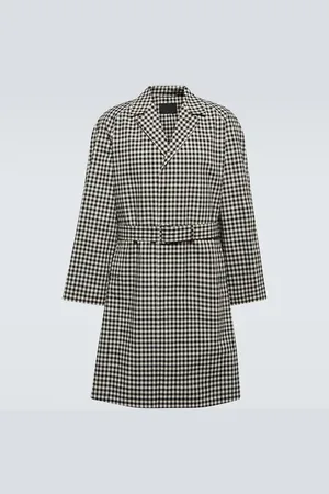 Prada Checked cotton trench coat