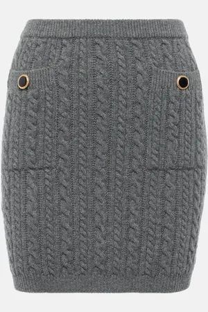 Alessandra Rich Cable-knit wool miniskirt