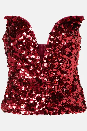 Self-Portrait Sequined corset