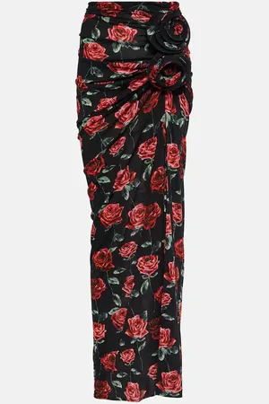 MAGDA BUTRYM Floral-appliquÃ© maxi skirt