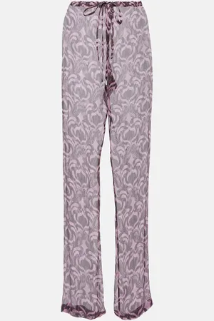DRIES VAN NOTEN Pachas printed silk straight pants