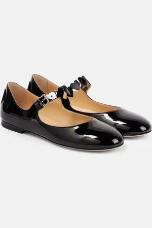 Mach & Mach Special Heart patent leather ballet flats