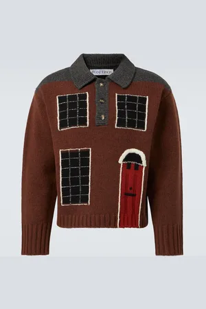 J.W.Anderson House intarsia wool polo sweater