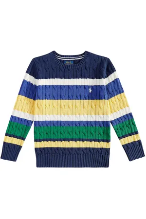 Ralph Lauren Striped cable-knit cotton sweater