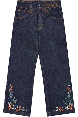 Chloé Embroidered wide-leg jeans