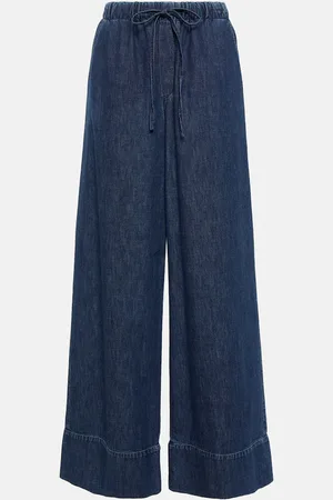 VALENTINO High-rise chambray wide-leg jeans