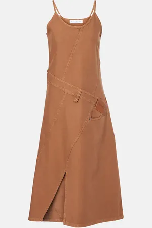 J.W.Anderson Logo asymmetric cotton midi dress