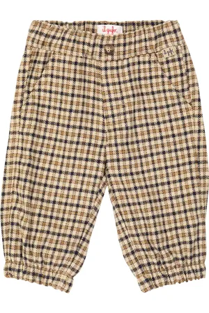 Il gufo Baby checked cotton-blend pants
