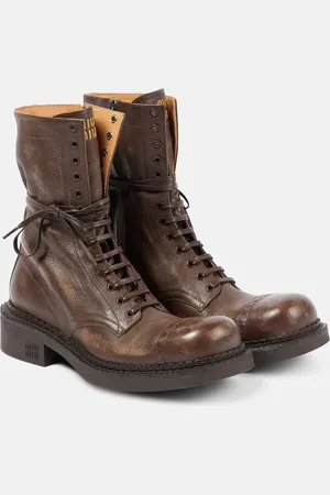 Miu Miu Leather lace-up boots