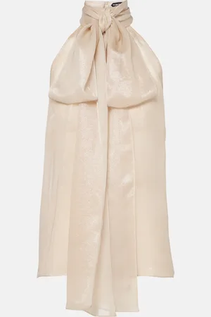 Tom Ford Tie-neck silk-blend blouse