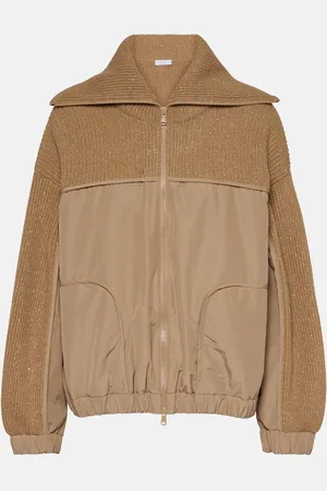 Brunello Cucinelli Paneled cashmere and wool-blend jacket