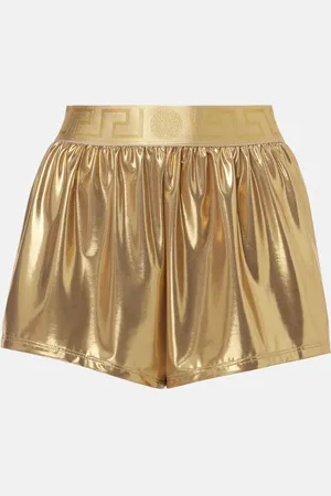 VERSACE Logo metallic swim shorts
