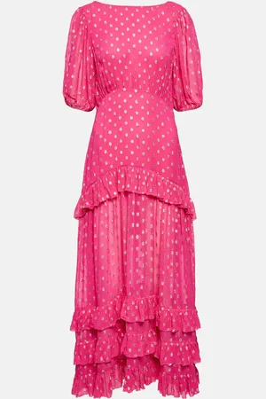 RIXO London Shireen fil coupÃ© georgette maxi dress