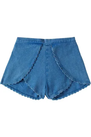 Louise Misha Asya scalloped denim shorts