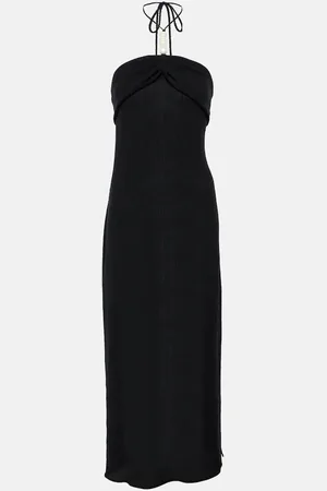 MAGDA BUTRYM Pearl-detail halterneck midi dress