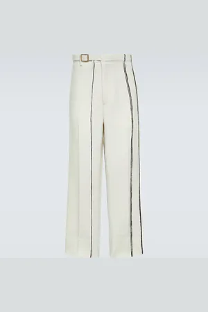 Ermenegildo Zegna Striped linen straight pants