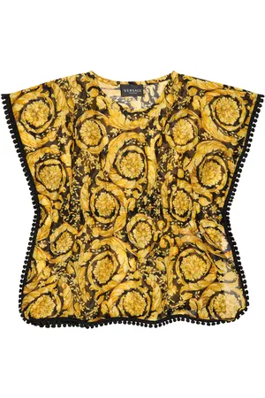 VERSACE Barocco cotton and silk beach dress