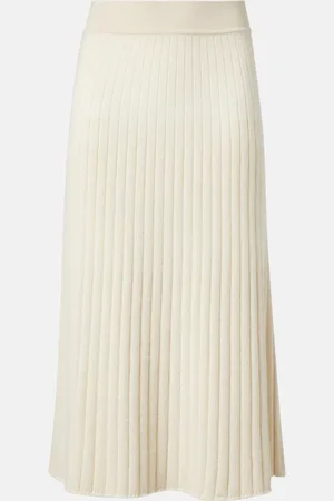Loro Piana Ribbed-knit cashmere midi skirt
