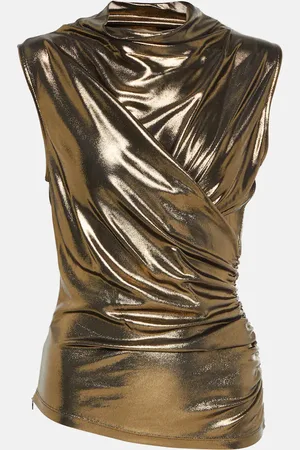 BLUMARINE Draped metallic top