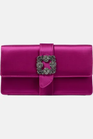 Manolo Blahnik Capri embellished satin clutch