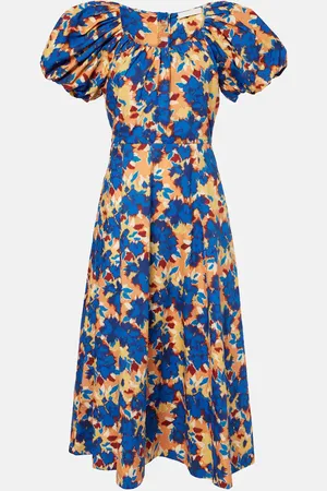 ULLA JOHNSON Imara floral cotton poplin midi dress