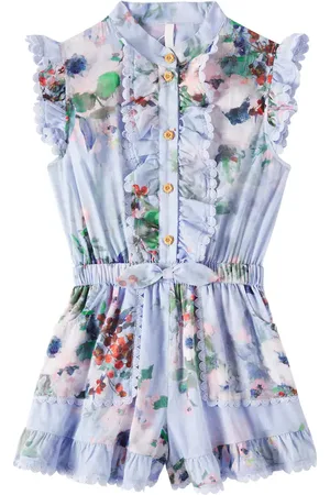 ZIMMERMANN Everley floral frilled cotton playsuit