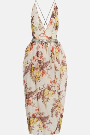 ZIMMERMANN Matchmaker embellished floral midi dress