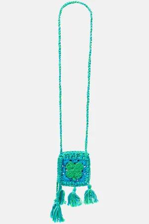 Alanui Stay Positive crochet Airpods case