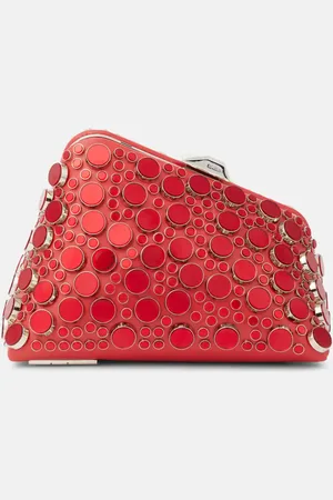 The Attico Midnight Mini embellished leather clutch