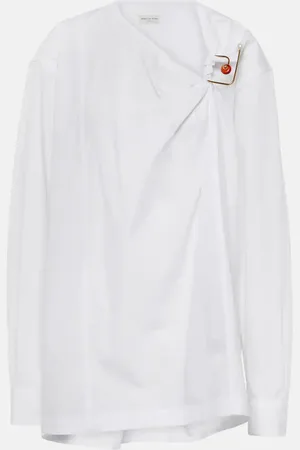DRIES VAN NOTEN Embellished cotton poplin blouse