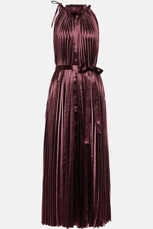 ULLA JOHNSON Amiko pleated satin midi dress