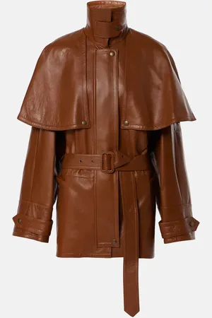 Chloé Caped leather trench coat