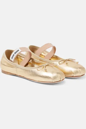 Miu Miu Metallic leather ballet flats
